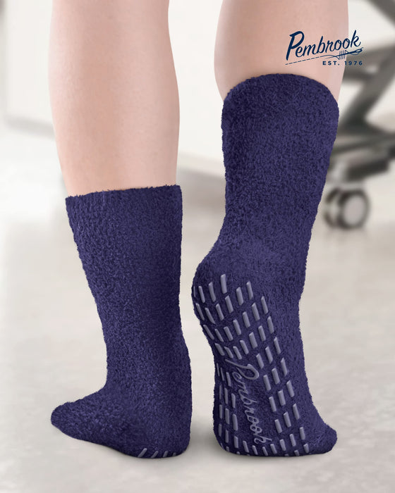 Pembrook Fuzzy Socks with Grips for Women and Men - 6 Pairs Non Skid Socks / No Slip Fuzzy Socks