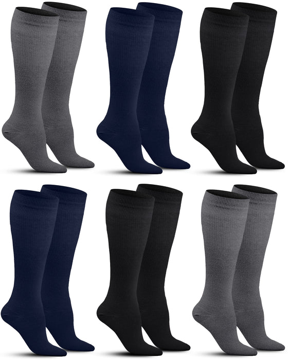 Pembrook Womens Compression Socks 6 Pack | 8-15 mmHg Graduated Support Compression Stockings for Women