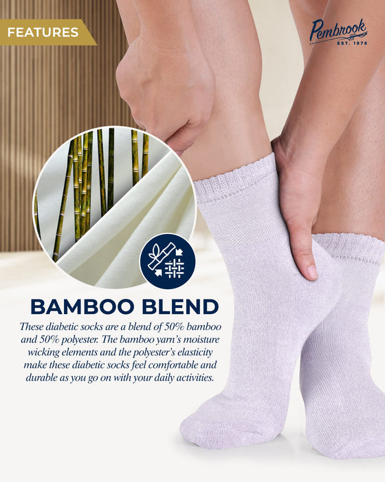 Bamboo Diabetic Socks for Men & Women - 6 Pairs Ankle Length Mens Diabetic Socks | Bamboo Socks Womens | Diabetes Socks