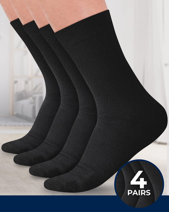 Pembrook Bamboo Womens Dress Socks - 4 Pairs Crew Womens Trouser Socks | Dress Socks Women | Bamboo Socks Womens