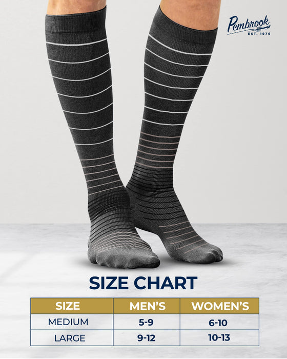Pembrook Light Compression Socks for Men 8-15 mmHg | Graduated Compression Socks for Men Circulation