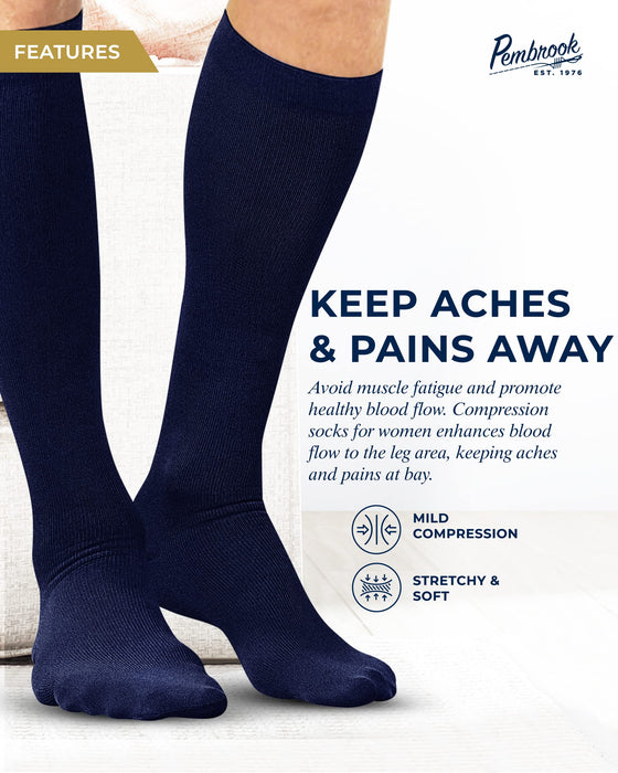 Pembrook Light Compression Socks for Men 8-15 mmHg | Graduated Compression Socks for Men Circulation