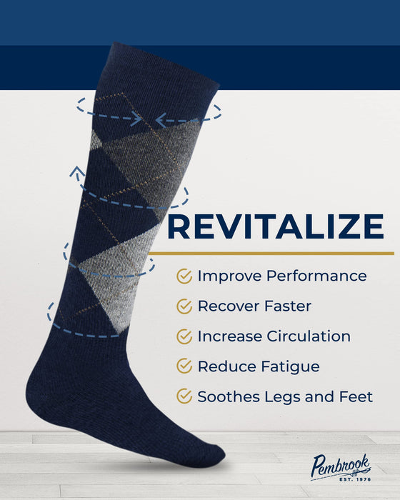 Pembrook Light Compression Socks for Men 8-15 mmHg | Graduated Compression Socks for Men Circulation