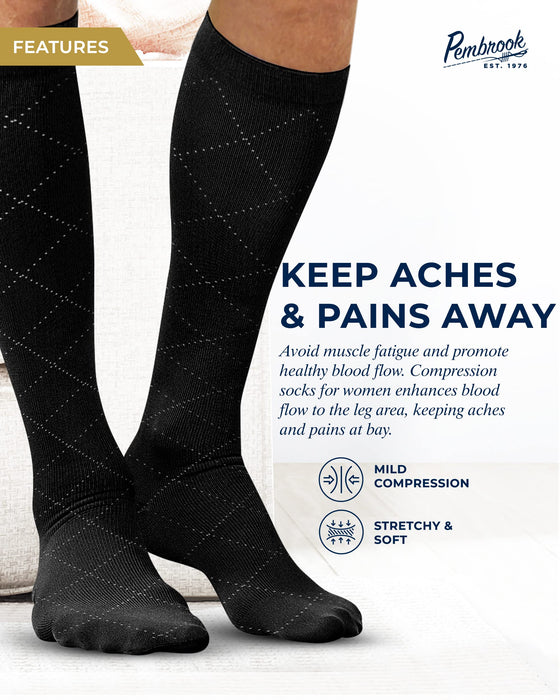 Pembrook Light Compression Socks for Men 8-15 mmHg | Graduated Compression Socks for Men Circulation