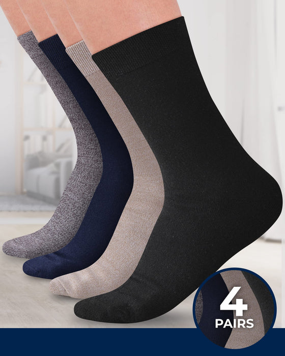 Pembrook Bamboo Womens Dress Socks - 4 Pairs Crew Womens Trouser Socks | Dress Socks Women | Bamboo Socks Womens