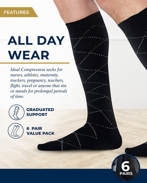 Pembrook Light Compression Socks for Men 8-15 mmHg | Graduated Compression Socks for Men Circulation