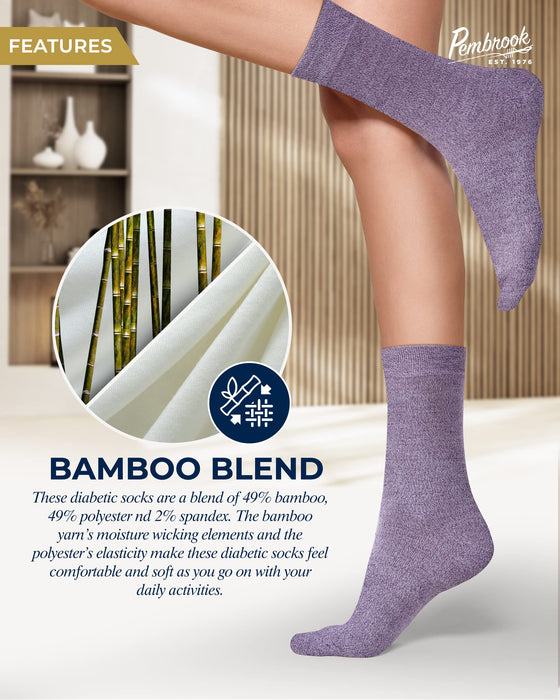 Pembrook Bamboo Womens Dress Socks - 4 Pairs Crew Womens Trouser Socks | Dress Socks Women | Bamboo Socks Womens