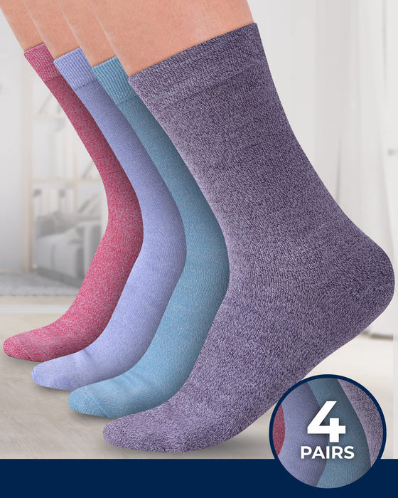 Pembrook Bamboo Womens Dress Socks - 4 Pairs Crew Womens Trouser Socks | Dress Socks Women | Bamboo Socks Womens