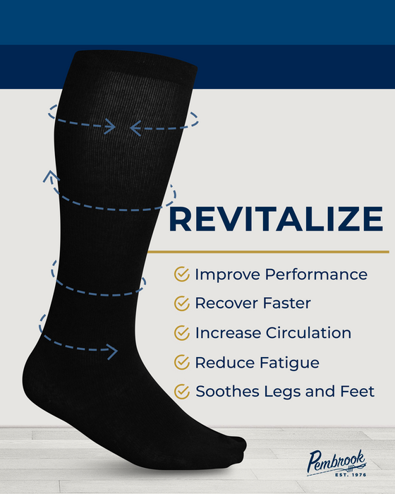 Pembrook Light Compression Socks for Men: 8-15 mmHg