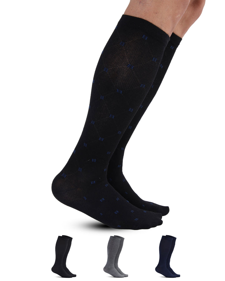 Pembrook Cotton Light Compression Socks for Men &amp; Women - 3 Pairs | 8-15 mmHg