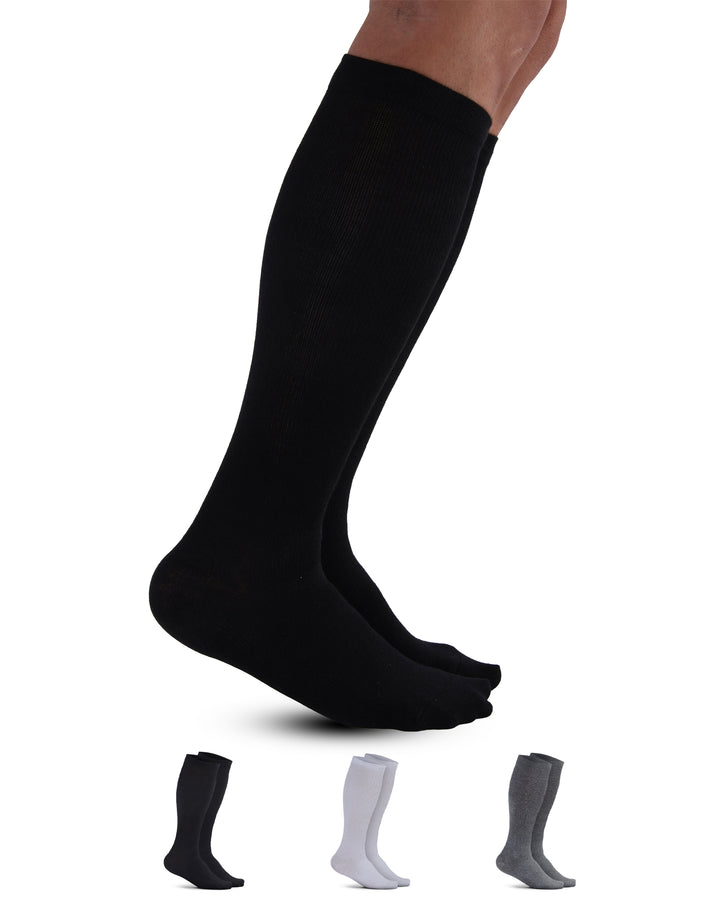 Pembrook Cotton Light Compression Socks for Men &amp; Women - 3 Pairs | 8-15 mmHg