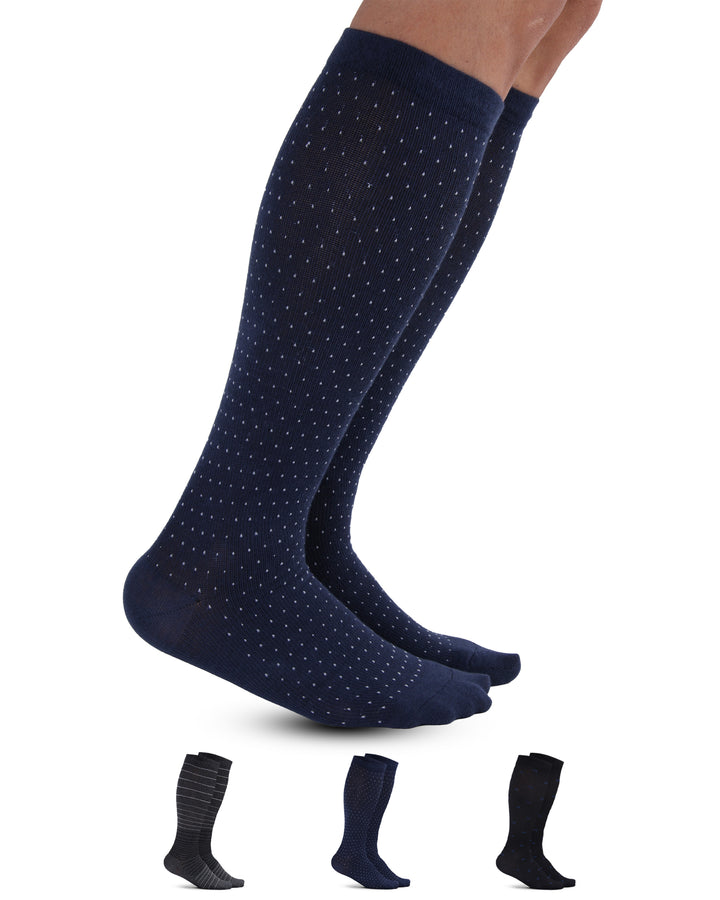 Pembrook Cotton Light Compression Socks for Men &amp; Women - 3 Pairs | 8-15 mmHg