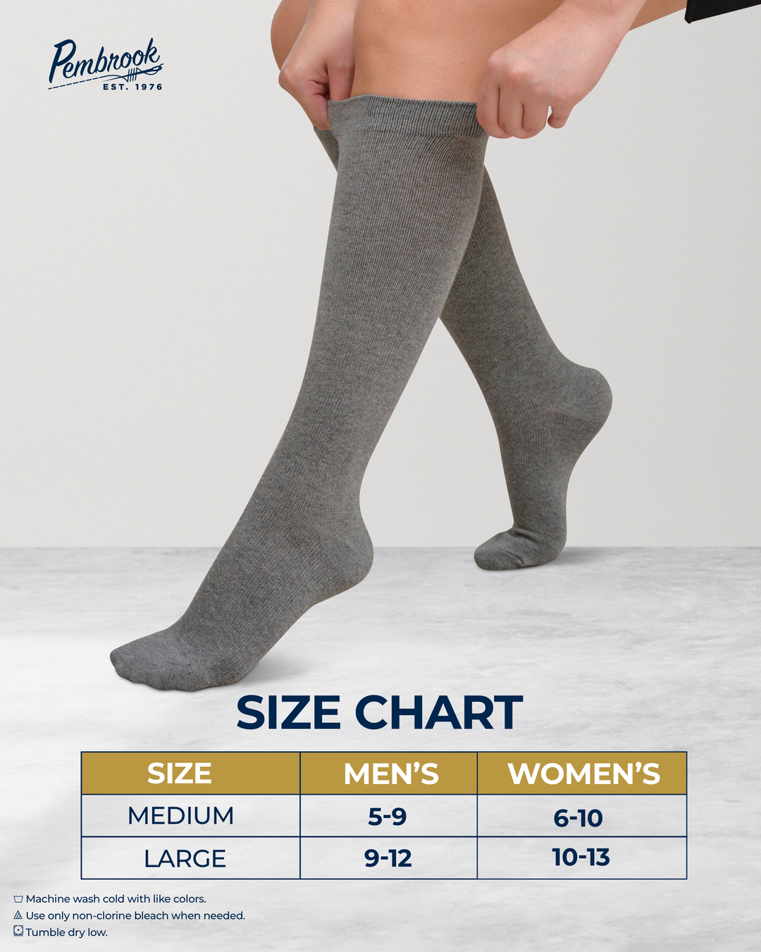 Pembrook Light Compression Socks for Women - 6 Pairs | 8-15 mmHg Cotton