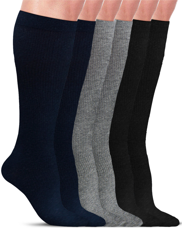 Pembrook Light Compression Socks for Women - 6 Pairs | 8-15 mmHg Cotton