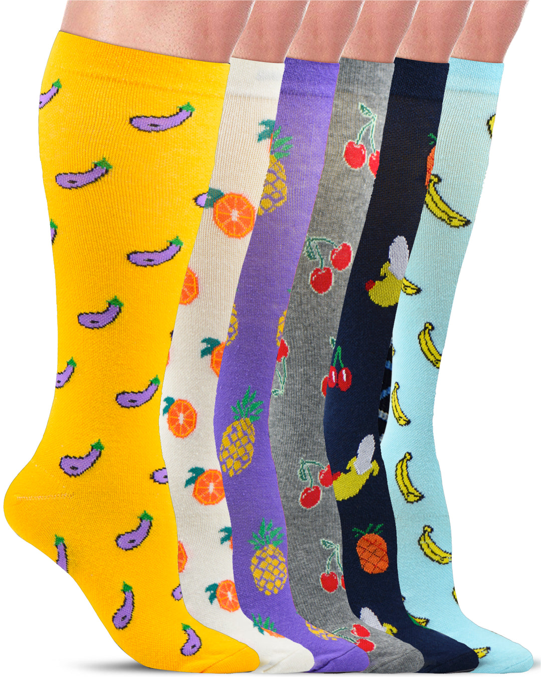 Pembrook Light Compression Socks for Women - 6 Pairs | 8-15 mmHg Cotton