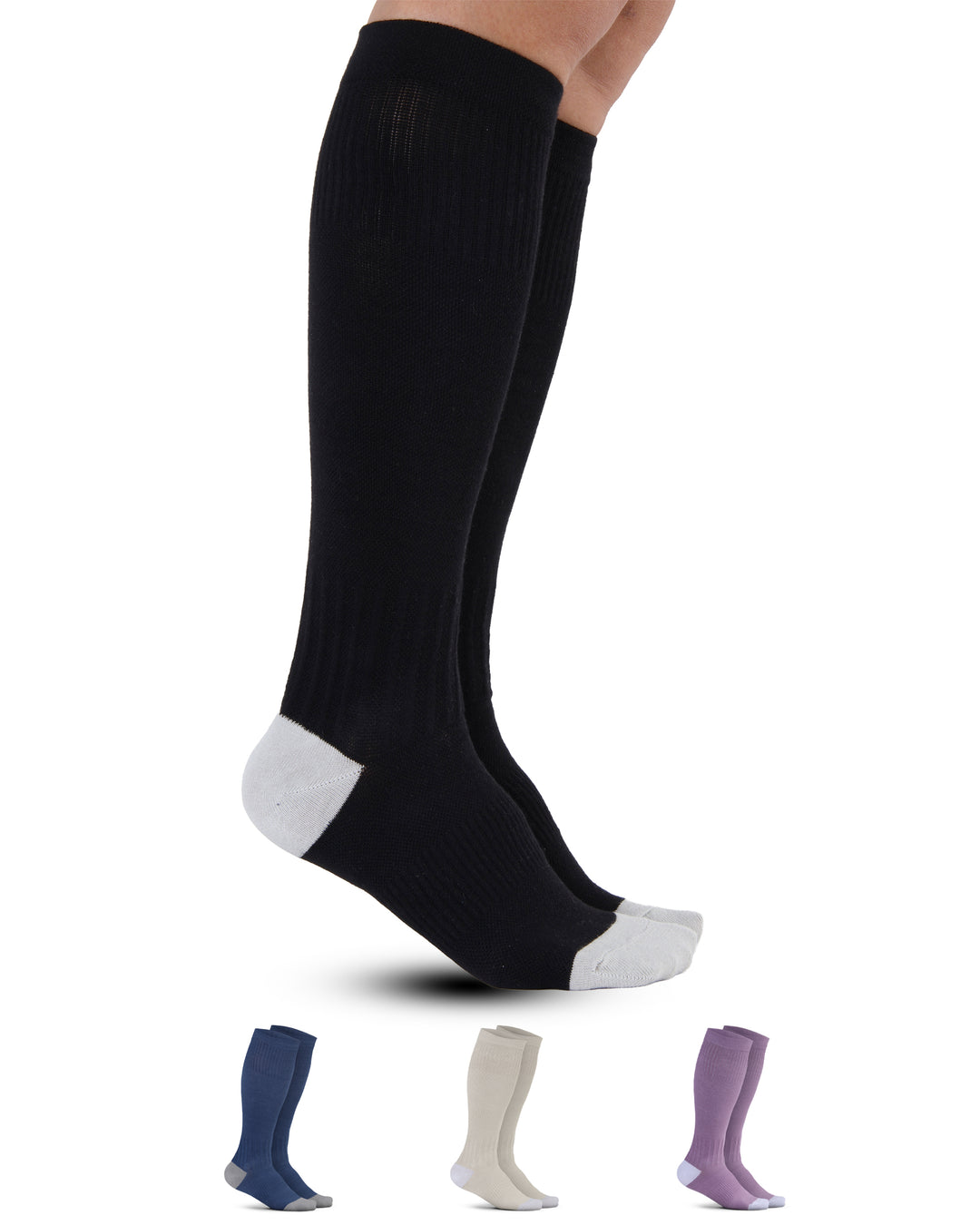Pembrook Cotton Light Compression Socks for Men &amp; Women - 3 Pairs | 8-15 mmHg