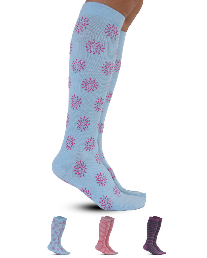 Pembrook Cotton Light Compression Socks for Men &amp; Women - 3 Pairs | 8-15 mmHg