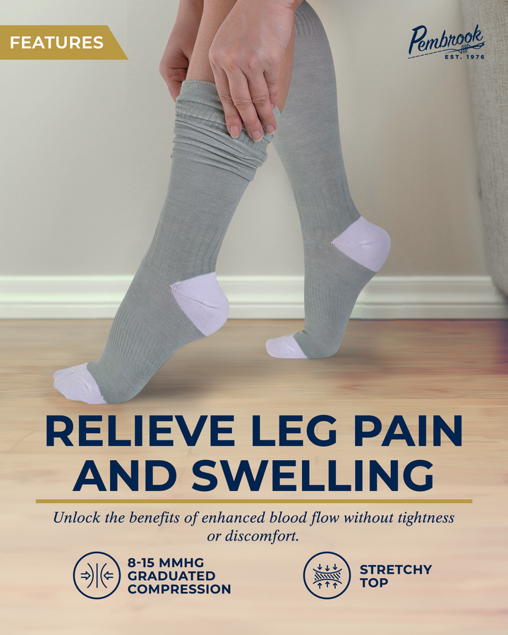 Pembrook Bamboo Light Compression Socks: 3 Pairs  | 8-15 mmHg
