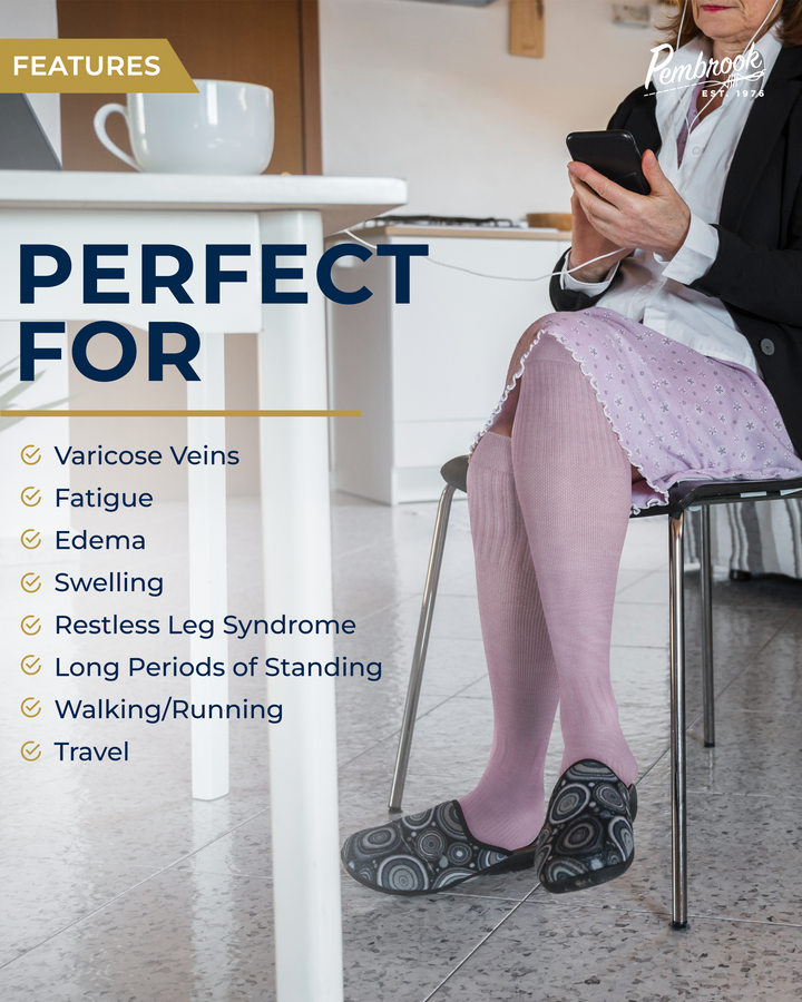 Pembrook Bamboo Light Compression Socks: 3 Pairs  | 8-15 mmHg