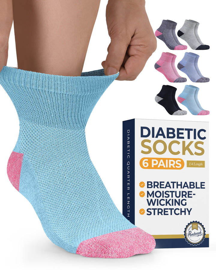 Pembrook Ankle Diabetic Socks: 6 Pairs