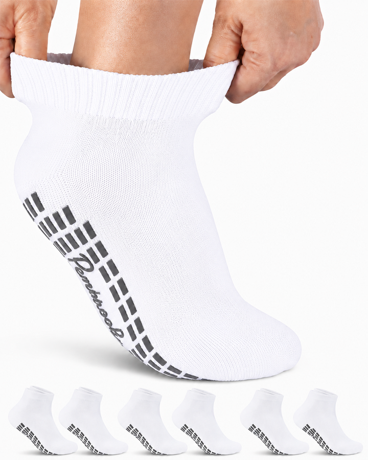 Diabetic Ankle Socks with Grips: 6 Pairs | 1/4 Length