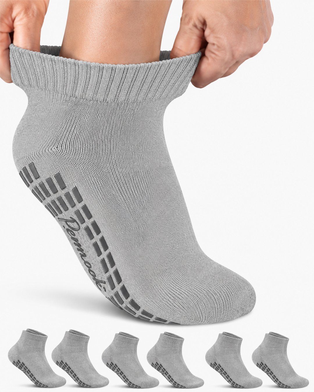 Diabetic Ankle Socks with Grips: 6 Pairs | 1/4 Length