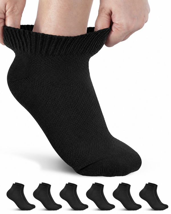 Pembrook Low Cut Seamless Diabetic Socks: 6 Pairs