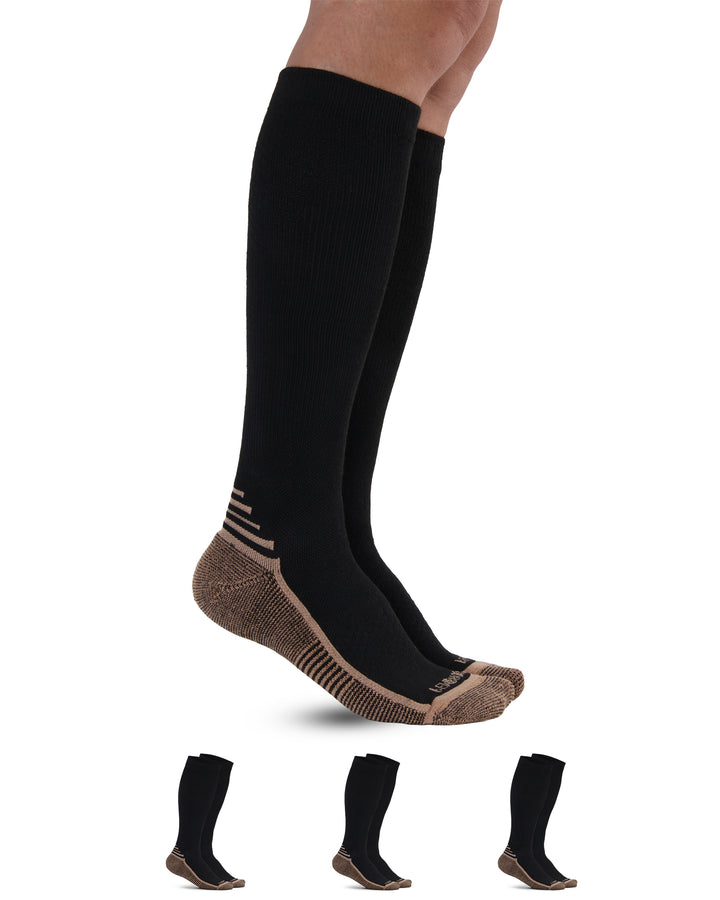 Pembrook 3 Pairs Copper Mens Compression Socks 20-30 mmHg.