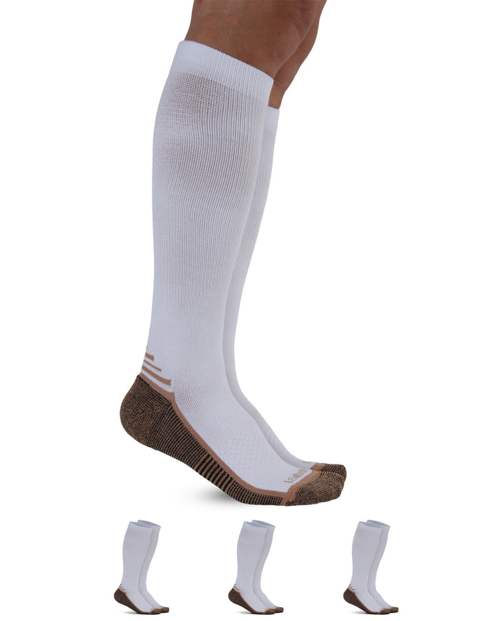 Pembrook 3 Pairs Copper Mens Compression Socks 20-30 mmHg.