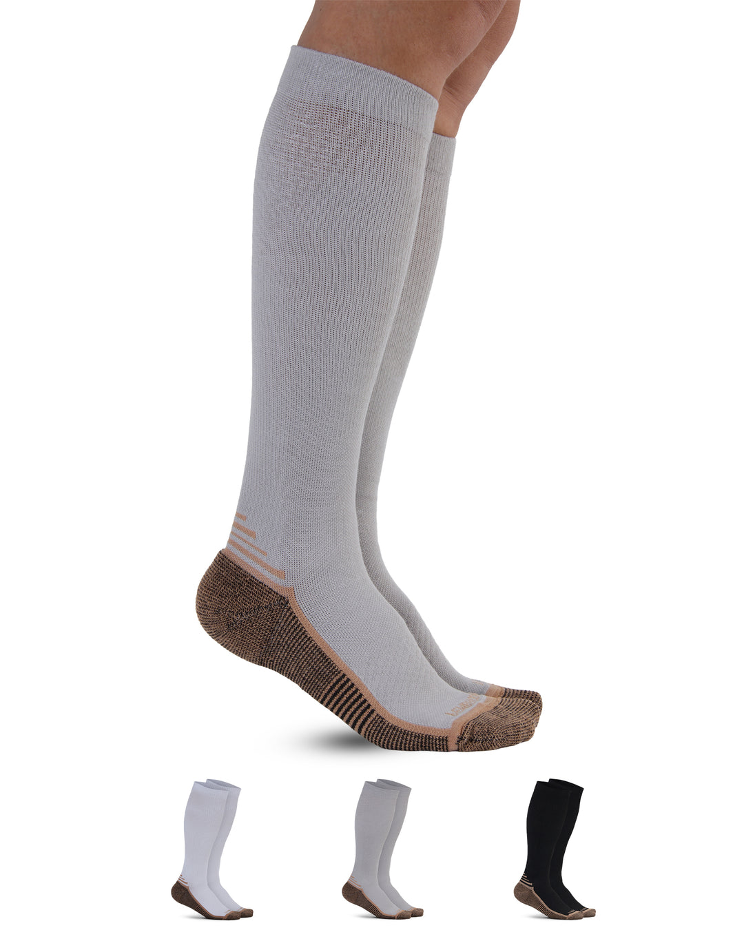 Pembrook 3 Pairs Copper Mens Compression Socks 20-30 mmHg.