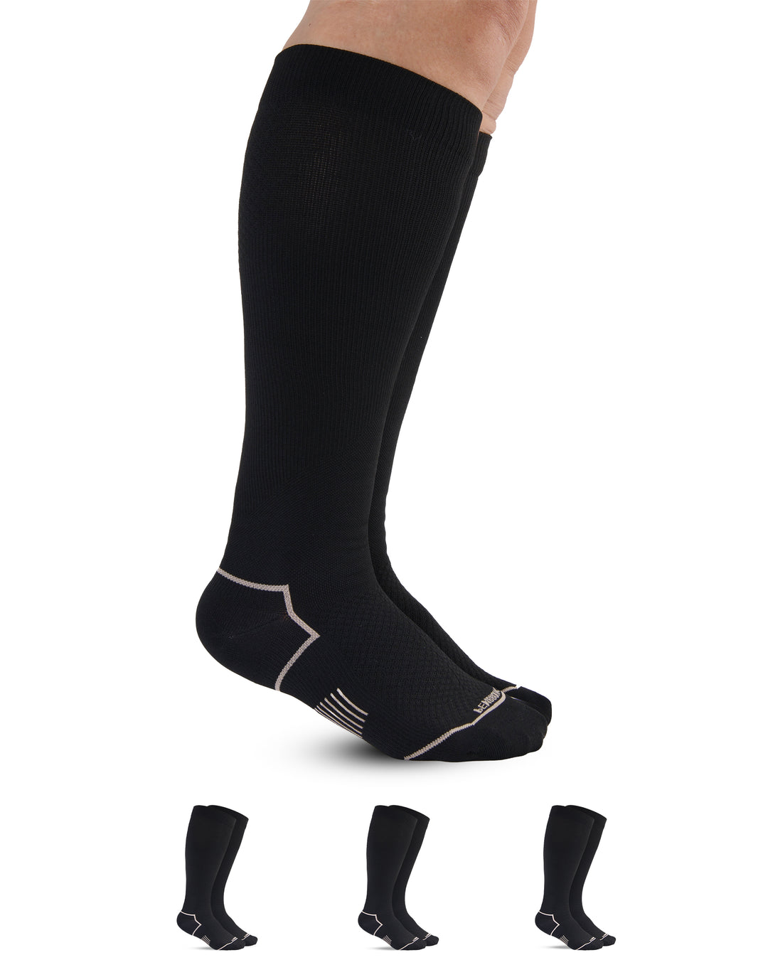 Pembrook Plus Size Compression Socks for Women Wide Calf - 3 Pairs, 20-30mmHg