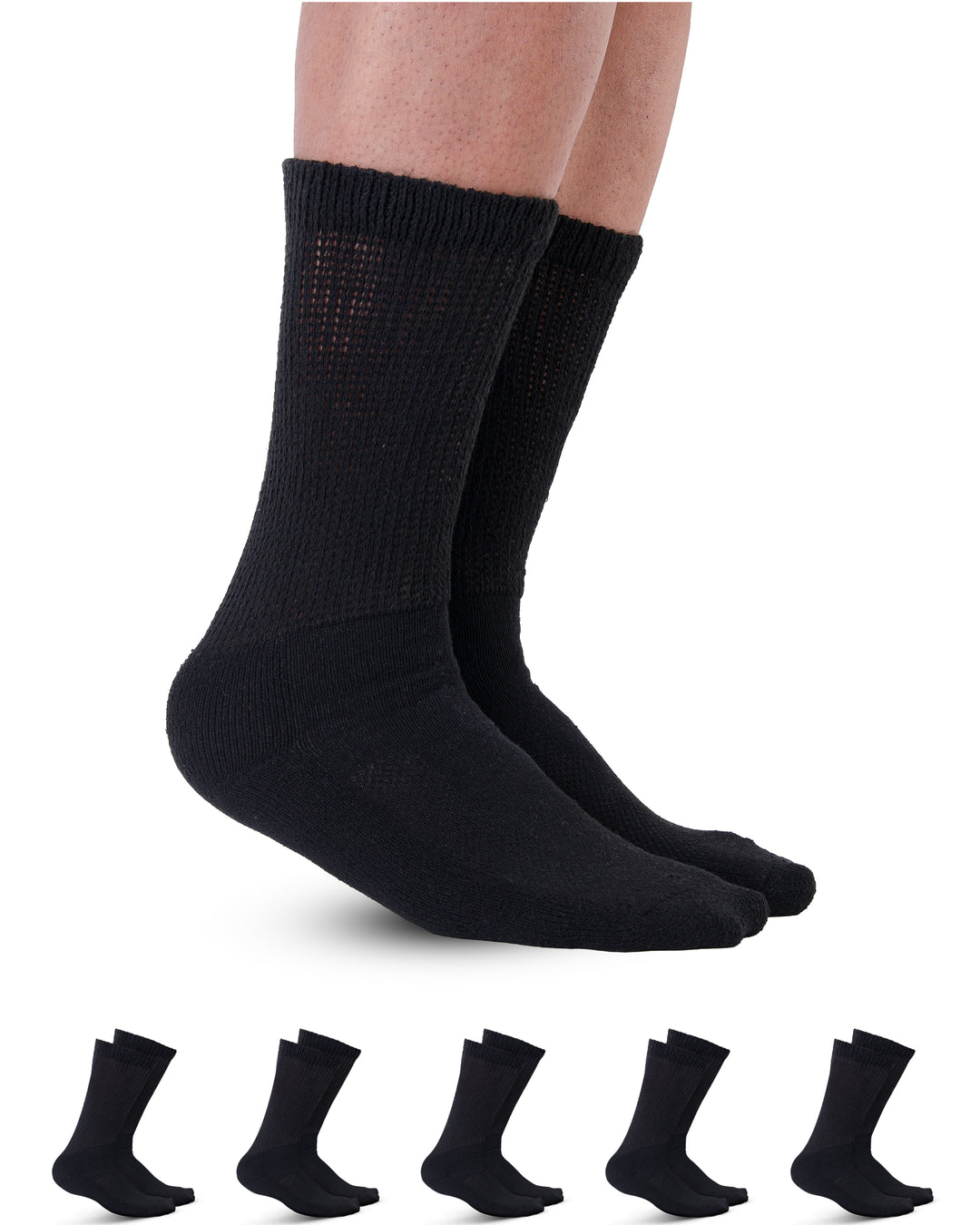 Pembrook Cotton Diabetic Socks for Men - 5 Pairs
