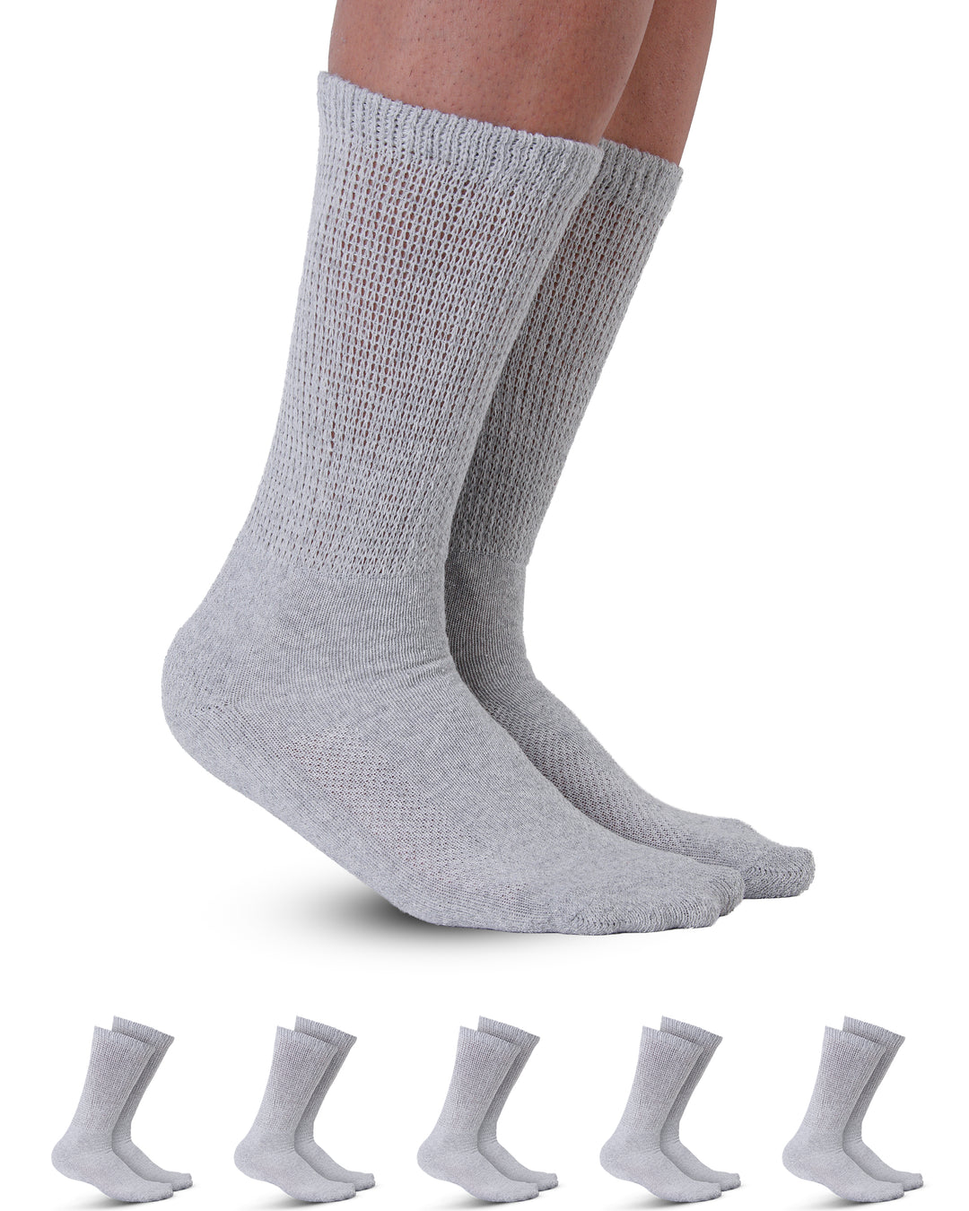Pembrook Cotton Diabetic Socks for Men - 5 Pairs