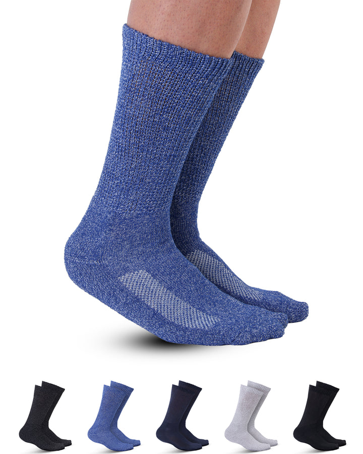 Pembrook Cotton Diabetic Socks for Men - 5 Pairs
