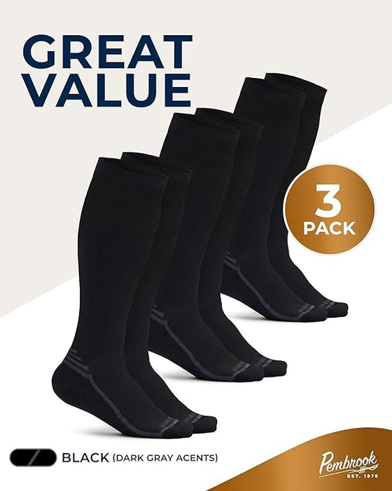Pembrook 3 Pairs Copper Compression Socks for Women & Men - Compression Socks 20-30 mmHg, Running, Nursing, Pregnancy, Travel