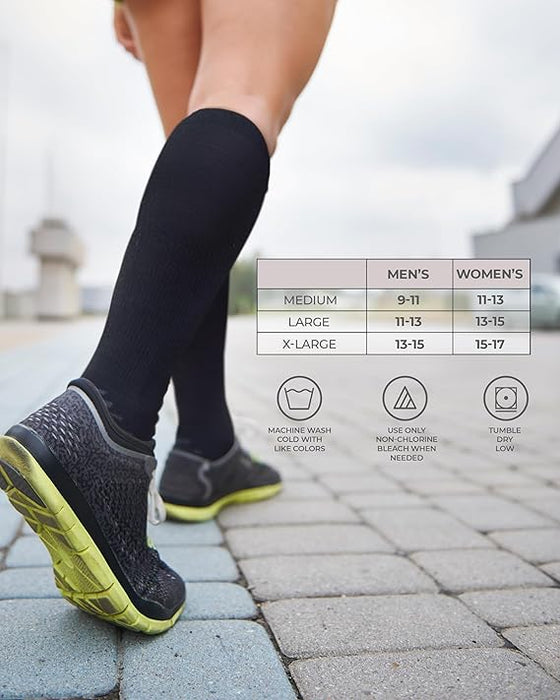 Pembrook 3 Pairs Copper Compression Socks for Women & Men - Compression Socks 20-30 mmHg, Running, Nursing, Pregnancy, Travel