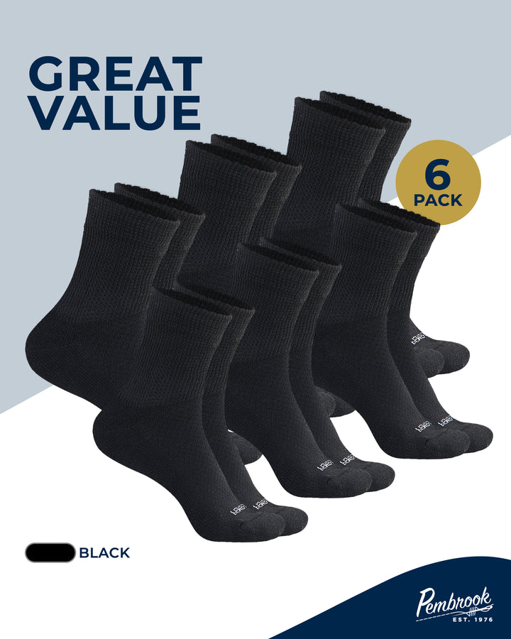 Six pairs of black socks with &