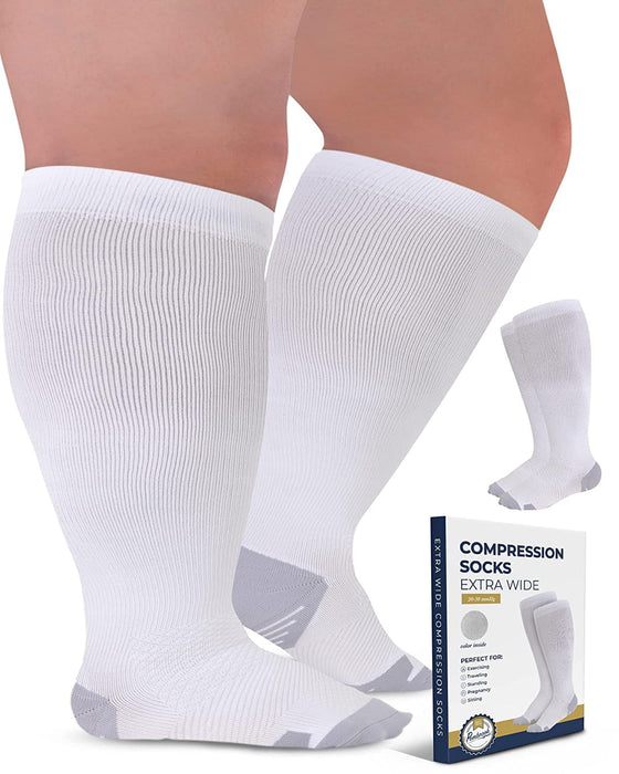 Doctor's Select Plus Size Compression Socks Wide Calf - Up to 6XL | 20-30 mmHg Compression Socks for Women Wide Calf