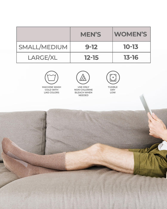 Pembrook Cotton Diabetic Socks for Men - 5 Pairs Crew Diabetic Socks for Men 9-12 & 12-15, Non-Binding, Moisture-Wicking