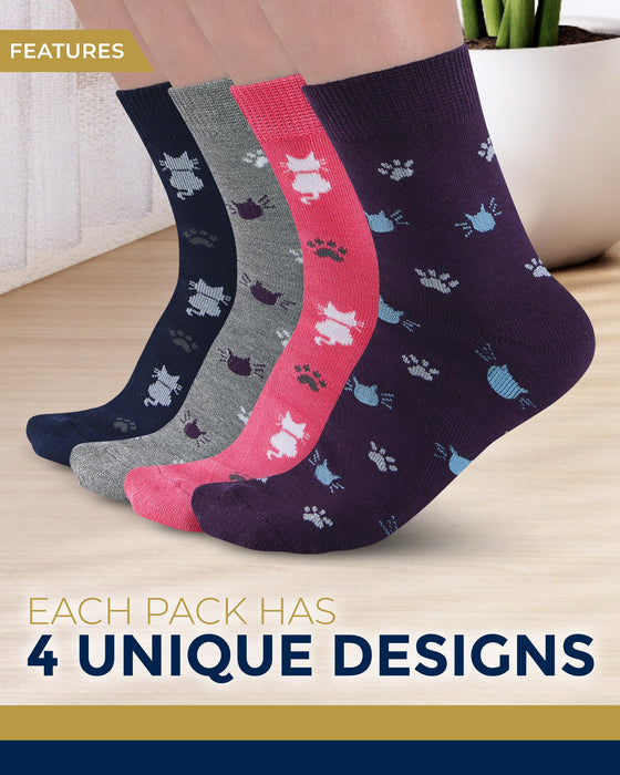 Pembrook Diabetic Socks for Women & Men - 4 Pairs Ankle Bamboo Viscose Socks Woman | Womens Diabetic Socks Size 9-11