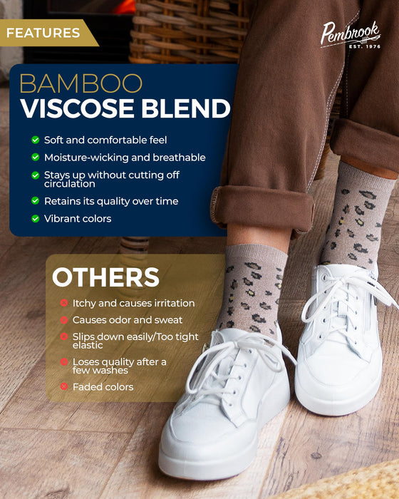 Pembrook Diabetic Socks for Women & Men - 4 Pairs Ankle Bamboo Viscose Socks Woman | Womens Diabetic Socks Size 9-11