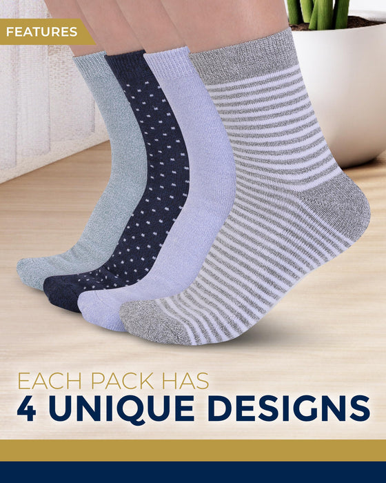 Pembrook Diabetic Socks for Women & Men - 4 Pairs Ankle Bamboo Viscose Socks Woman | Womens Diabetic Socks Size 9-11