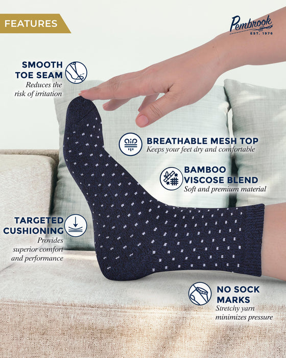 Pembrook Diabetic Socks for Women & Men - 4 Pairs Ankle Bamboo Viscose Socks Woman | Womens Diabetic Socks Size 9-11