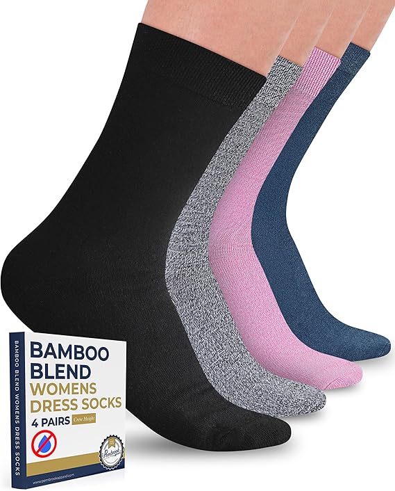 Pembrook Bamboo Women's Dress Socks: 4 Pairs Pembrook Bamboo Women's Dress Socks: 4 Pairs