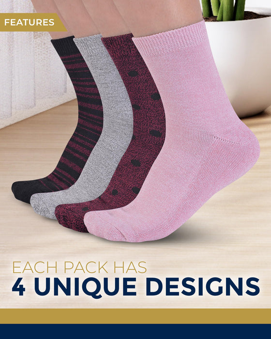 Pembrook Diabetic Socks for Women & Men - 4 Pairs Ankle Bamboo Viscose Socks Woman | Womens Diabetic Socks Size 9-11