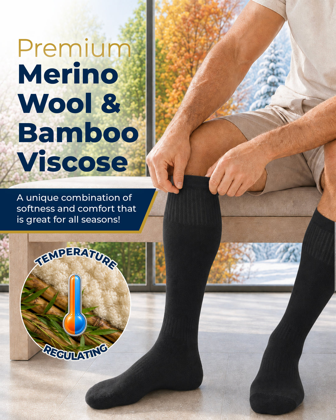 Pembrook Merino Wool Compression Socks