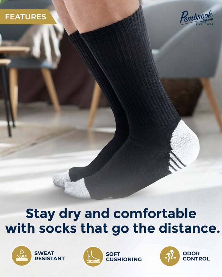 Pembrook Bamboo Crew Work Socks: 3 Pairs