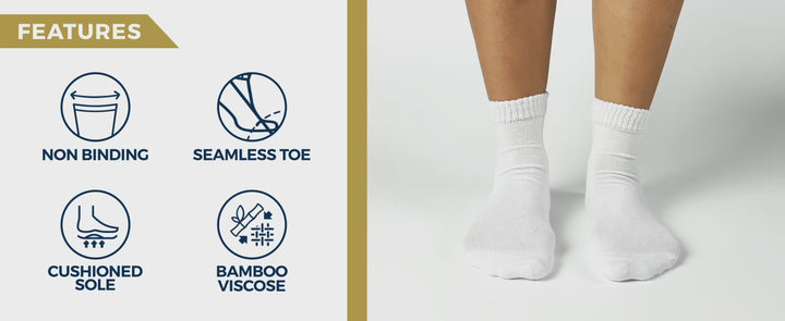 Pembrook Bamboo Diabetic Ankle Socks: 6 Pairs