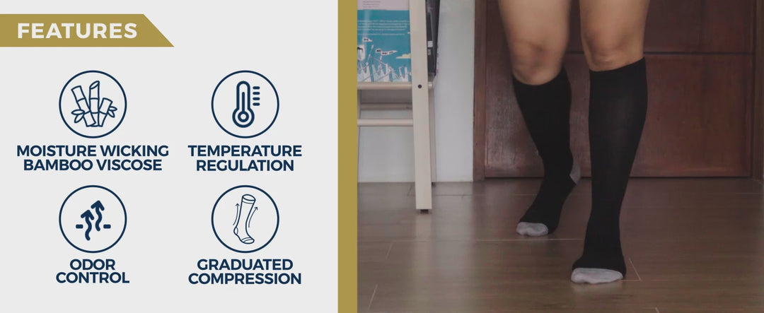 Pembrook Plus Size Wide Calf Compression Socks: 3 Pairs | 15-20 mmHg