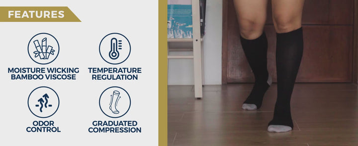 Pembrook Plus Size Wide Calf Compression Socks: 3 Pairs | 15-20 mmHg